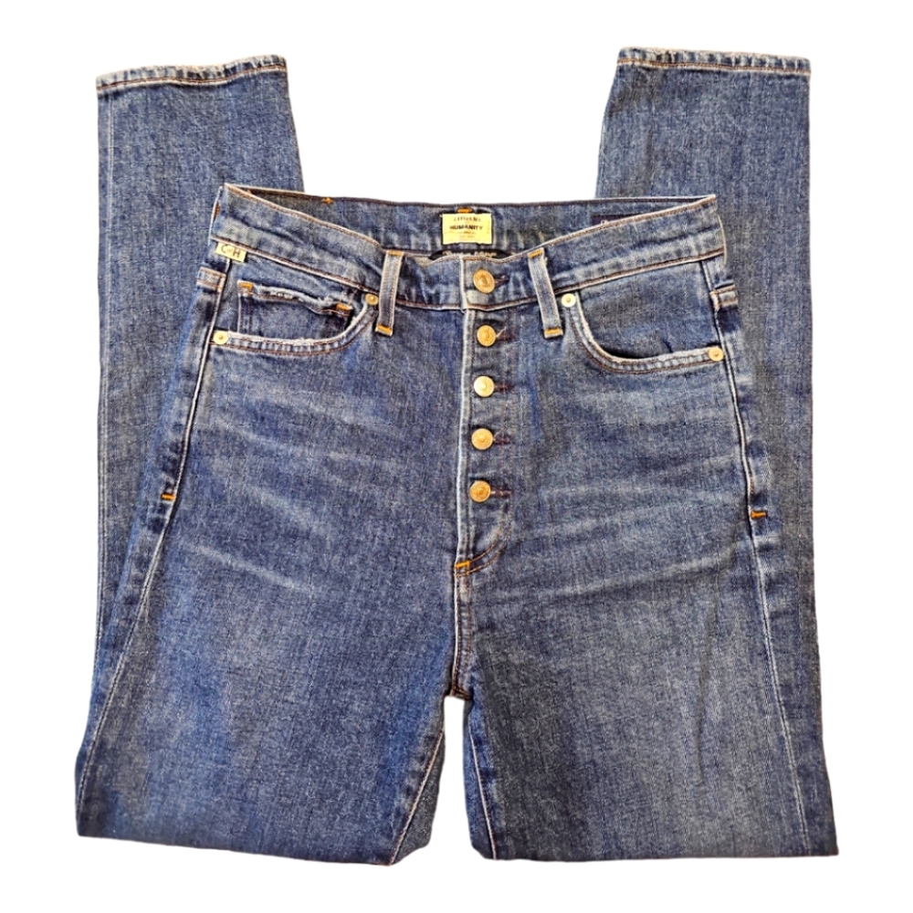 Citizens Of Humanity Olivia Petite Button-Fly Blue Jeans